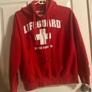 Red lifeguard hoodie. Size medium